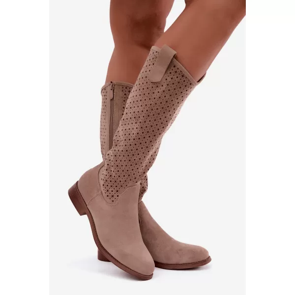  Dámske čižmy S.BARSKI HY62-8144 BEIGE 