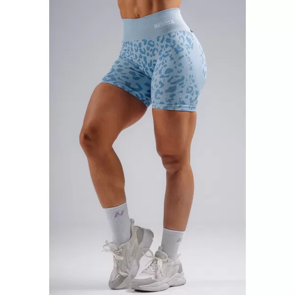  Kompresné push-up šortky s leopardím vzorom NEBBIA PRIMAL 856 BLUE LEOPARD 