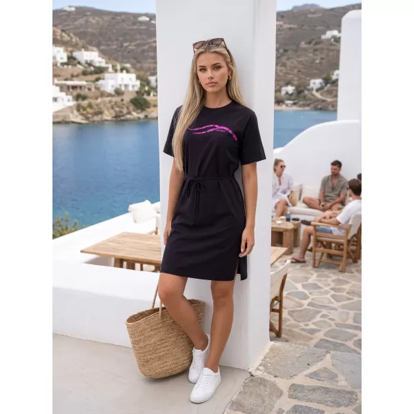 Dámske šaty ALTISPORT ALW001816 ČIERNORUŽOVÁ 