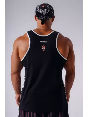 Pánske tielka NEBBIA OLYMPIA MUSCLE BACK STRINGER 948 BLACK