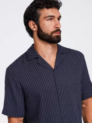 Pánska košeľa OMBRE OM-SHSS-0222 NAVY BLUE