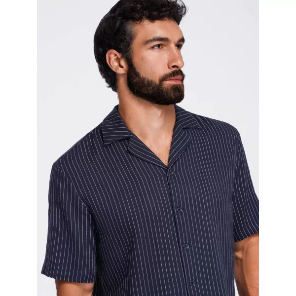  Pánska košeľa OMBRE OM-SHSS-0222 NAVY BLUE 