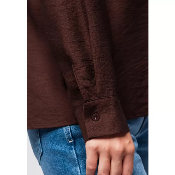  Dámska košeľa OMBRE OW-SH-E0073 BROWN 