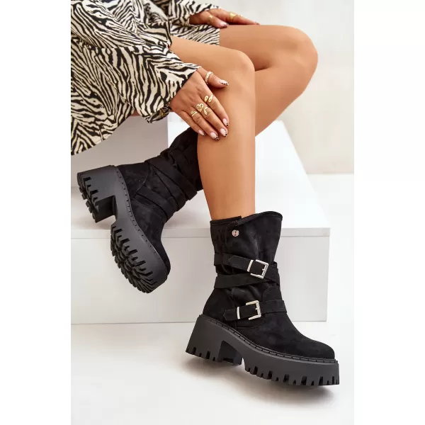  Dámske členkové topánky BOTO QH7825/DA185 BLACK 