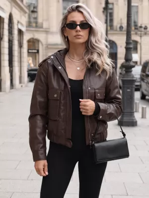 Dámska bunda DSTREET TY5877 HNEDÁ
