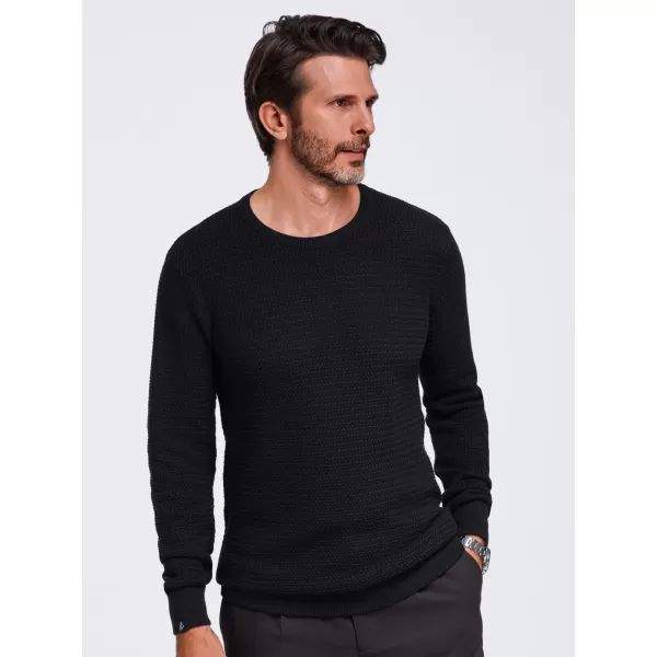  Pánsky sveter OMBRE OM-SWSW-0119 BLACK 