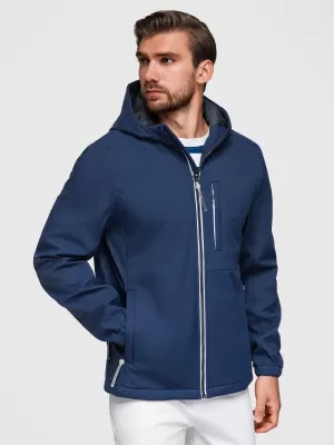 Pánska softshellová bunda OMBRE OM-JANP-0292 NAVY BLUE