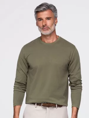 Pánske tričko OMBRE OM-LSBL-0142 DARK OLIVE