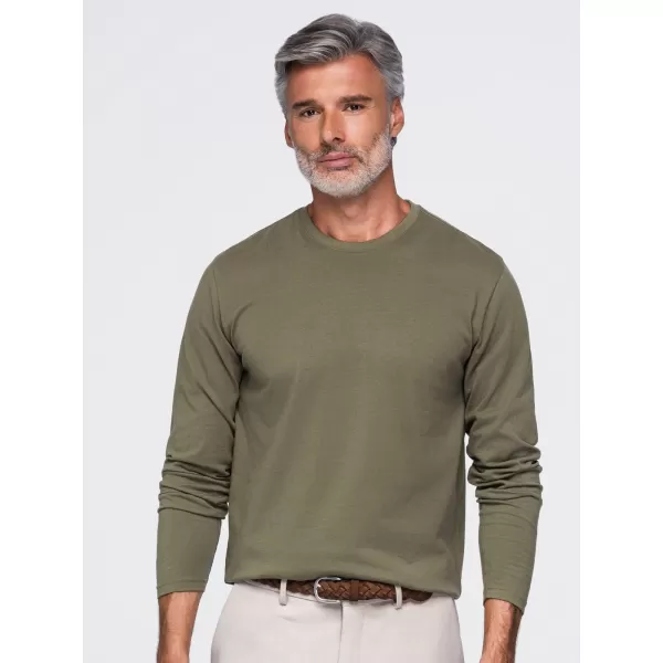  Pánske tričko OMBRE OM-LSBL-0142 DARK OLIVE 
