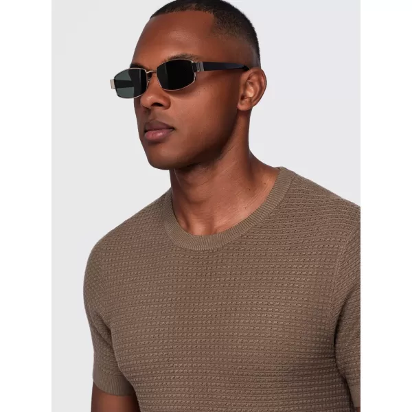  Pánske tričko OMBRE OM-TSCT-0303 LIGHT BROWN 