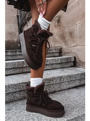 Dámske snehule BIG STAR SHOES UU274316 BROWN/BEIGE SHADOWS
