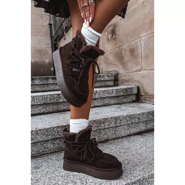  Dámske snehule BIG STAR SHOES UU274316 BROWN/BEIGE SHADOWS 