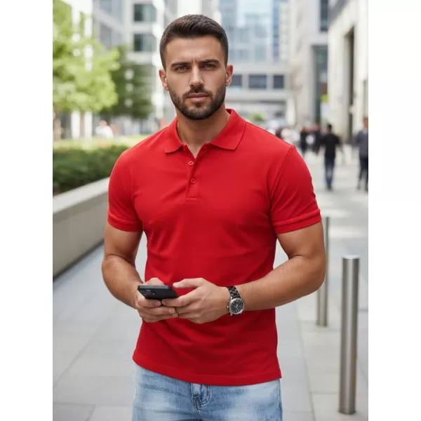  Pánske tričko s golierom DSTREET PX0515 ČERVENÁ 
