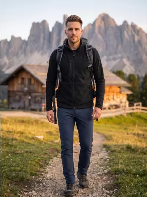 Pánska micro fleece mikina MALFINI FACTOR 852 ČIERNA