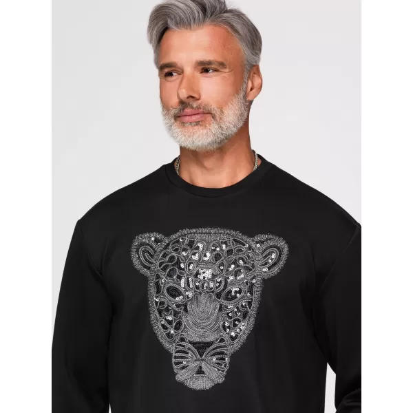  Pánska mikina OMBRE OM-SSNZ-0273 BLACK 