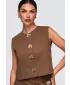 Dámsky kabát OMBRE OW-VE-E0006 BROWN
