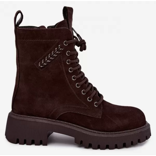 Dámske členkové topánky D&A JC62-1035 BROWN 