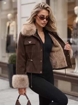 Dámska bunda DSTREET TY5705 HNEDÁ