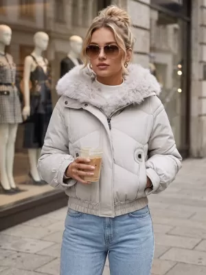 Dámska bunda DSTREET TY6008 BIELA