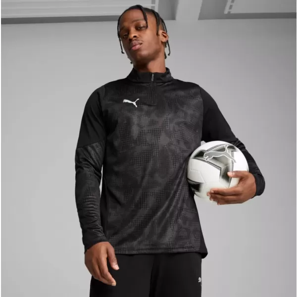  Pánske funkčné tričko PUMA TEAMCUP TRAINING 1/4 ZIP TOP 659164-03 PUMA BLACK/PUMA SILVER 