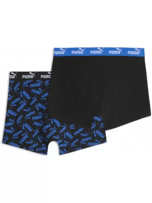 Pánske boxerky PUMA MEN ELEMENTS SCATTERED PRINT BOXERS 94780202 BLUE/BLACK