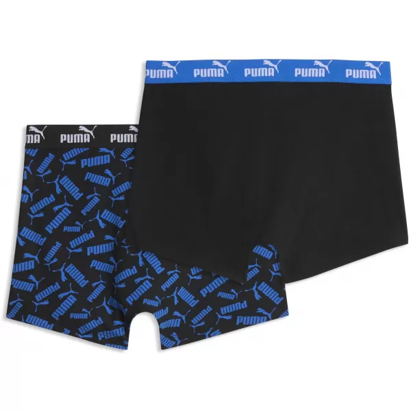  Pánske boxerky PUMA MEN ELEMENTS SCATTERED PRINT BOXERS 94780202 BLUE/BLACK 