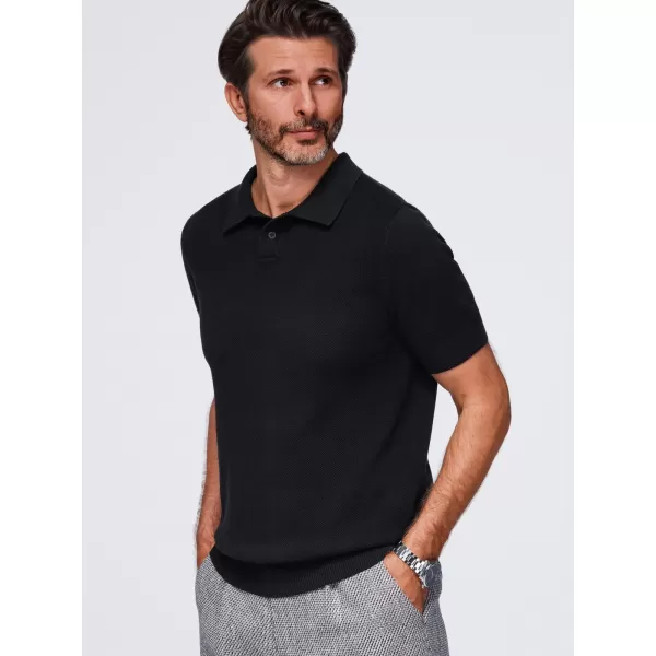  Pánske polo tričko OMBRE OM-POSS-0178 BLACK 