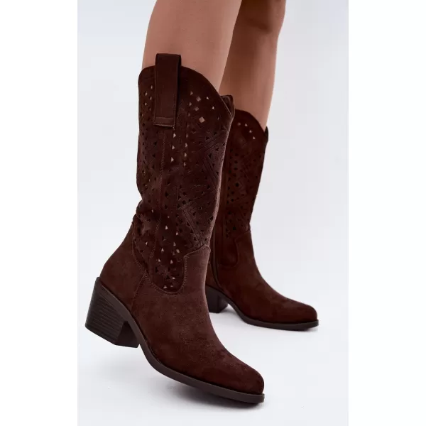  Dámske čižmy S.BARSKI HY62-8126 CHOCOLATE 