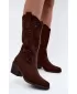 Dámske čižmy S.BARSKI HY62-8126 CHOCOLATE