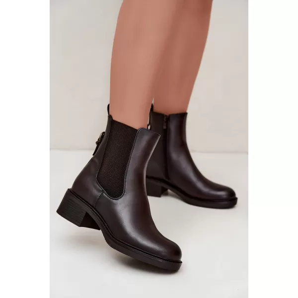  Dámske členkové topánky SERGIO LEONE BT-04 DARK BROWN 
