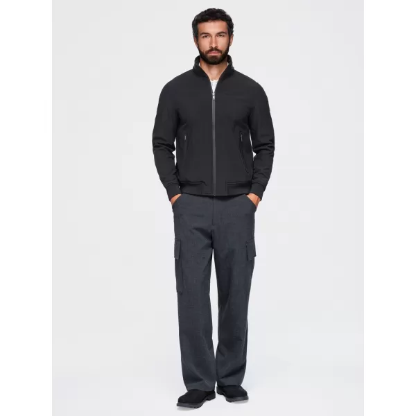  Pánska bunda s kapucňou OMBRE OM-JANP-0233 BLACK 