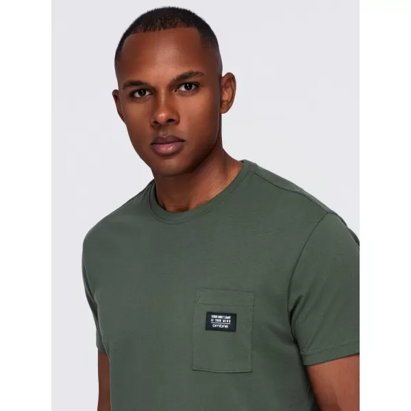  Pánske tričko OMBRE OM-TSCT-0305 DARK OLIVE 