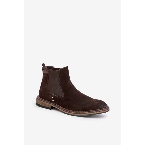  Pánske členkové topánky BIG STAR SHOES OO174155 BROWN/BEIGE 