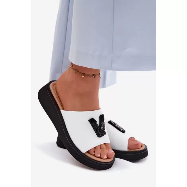  Dámske šľapky VINCEZA 66950 WHITE 