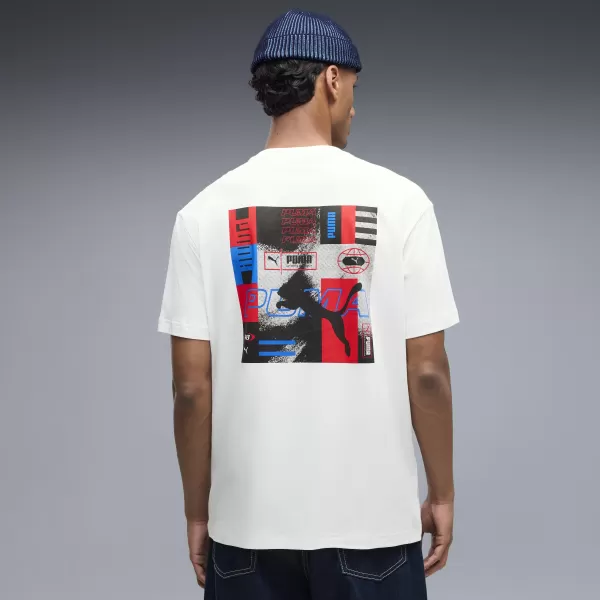 Pánske tričko PUMA GRAPHICS RELAXED STACKED TEE 69436802 PUMA WHITE 
