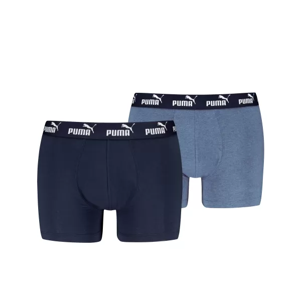  Pánske boxerky PUMA ELEMENTS MEN BASIC BOXERS 2P 93875310 DENIM 