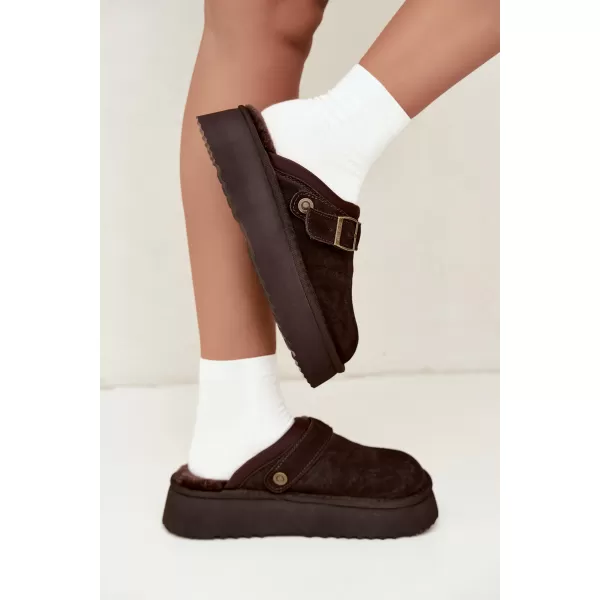  Dámske šľapky BIG STAR SHOES UU274697 BROWN/BEIGE 