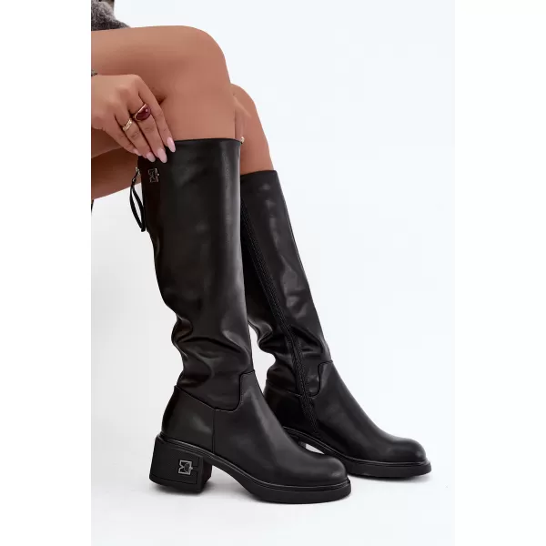  Dámske čižmy VINCEZA 67056 LEATHER BLACK 