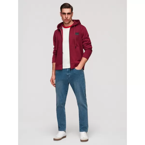  Pánska mikina OMBRE OM-SSZP-0256 RED 