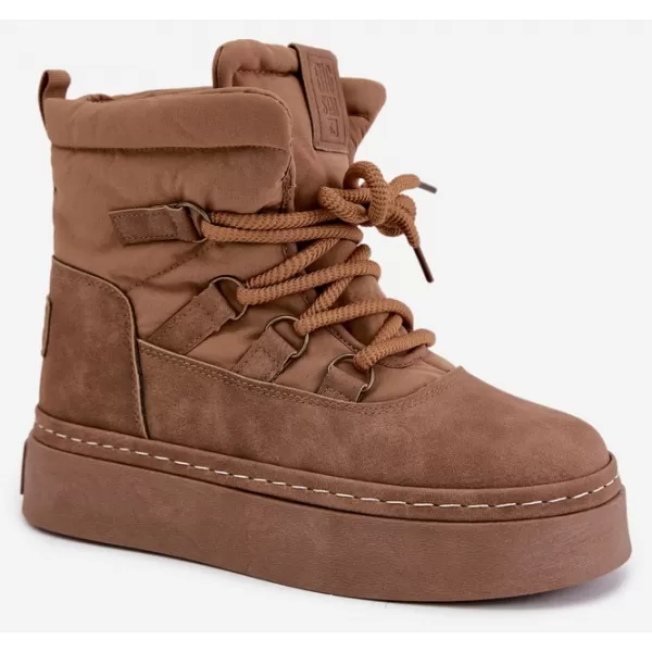  Dámske snehule BIG STAR SHOES UU274190 BROWN/BEIGE 