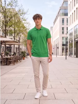 Pánske tričko s golierom ALTISPORT NP/ALMST90601 KELLY GREEN