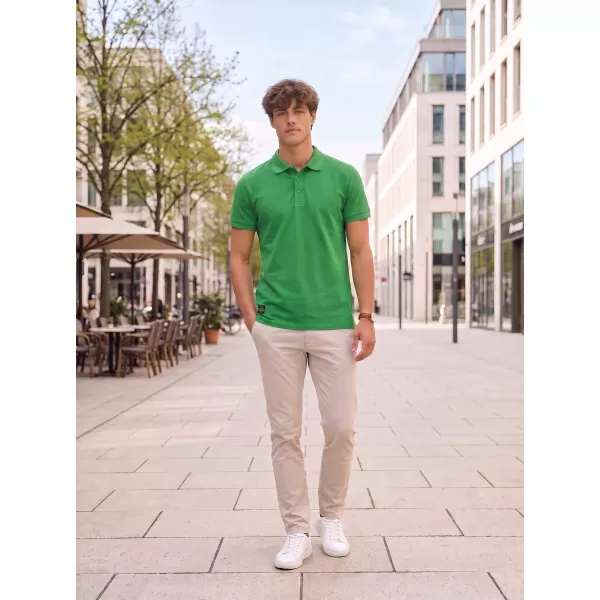  Pánske tričko s golierom ALTISPORT NP/ALMST90601 KELLY GREEN 