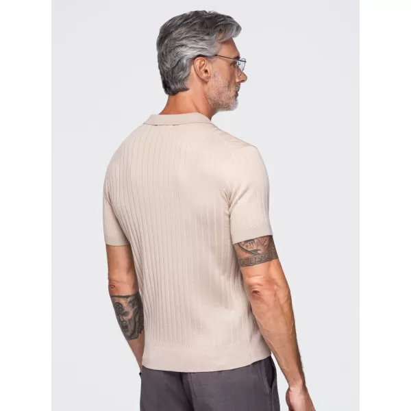  Pánske polo tričko OMBRE OM-POSS-0180 BEIGE 