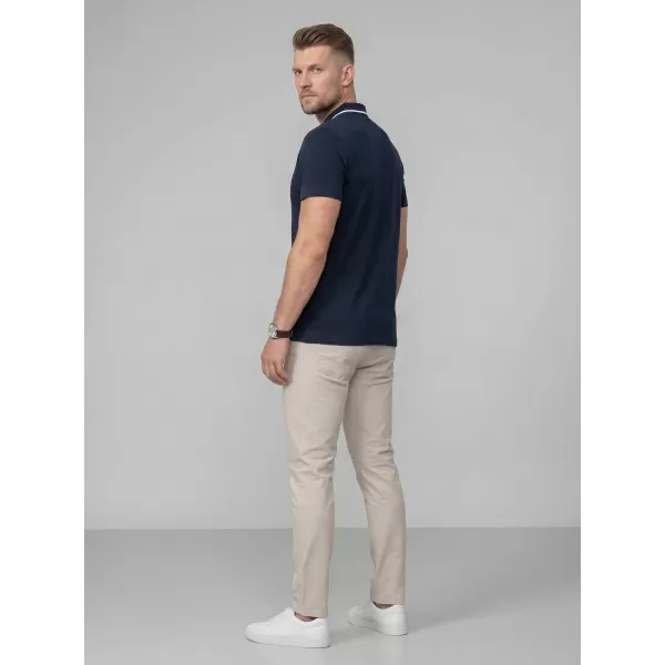  Pánske tričko s golierom 4F WMM00TPTSM0773 NAVY 