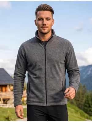 Pánska micro fleece mikina MALFINI FACTOR 852 ČIERNY MELÍR