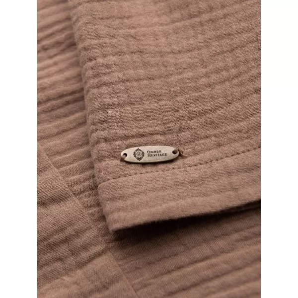  Pánska košeľa OMBRE OM-SHSS-0223 LIGHT BROWN 