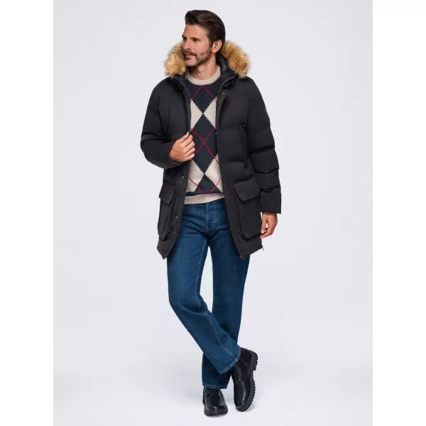  Pánska parka OMBRE OM-JALJ-0310 BLACK 