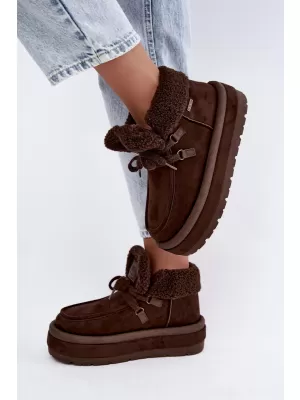 Dámske topánky BIG STAR SHOES UU274214 BROWN/BEIGE SHADOWS