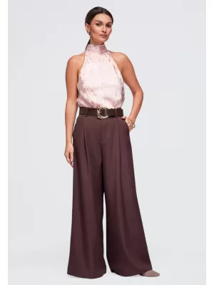 Dámske nohavice OMBRE OW-PA-E0019 BROWN