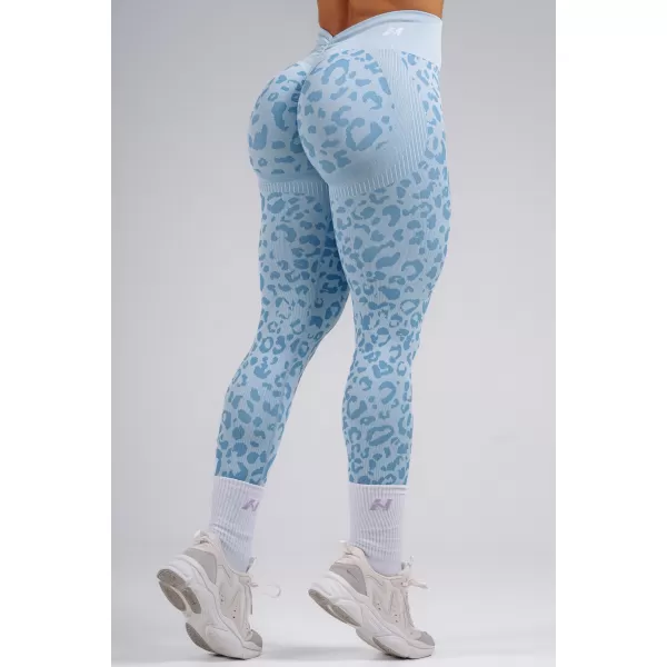  Kompresné push-up legíny s leopardím vzorom NEBBIA PRIMAL 849 BLUE LEOPARD 